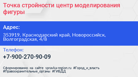 Точка стройности центр моделирования фигуры - визитка