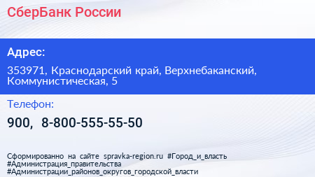 Нажмите, чтобы скачать визитку СберБанк России - визитка