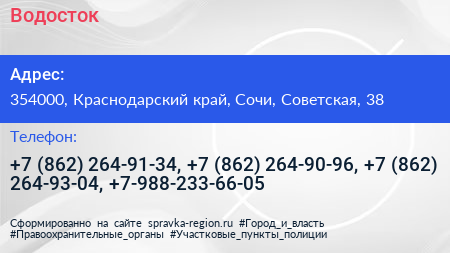 Водосток - визитка