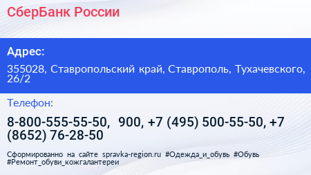 СберБанк России - визитка