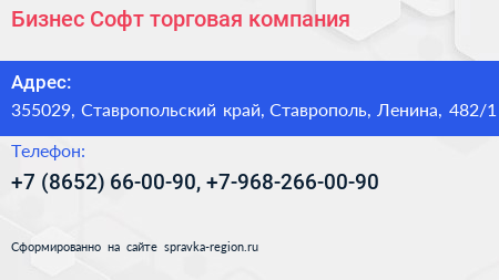 Бизнес Софт торговая компания - визитка