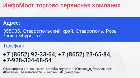 ИнфоМост торгово сервисная компания - визитка