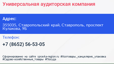 Универсальная аудиторская компания - визитка
