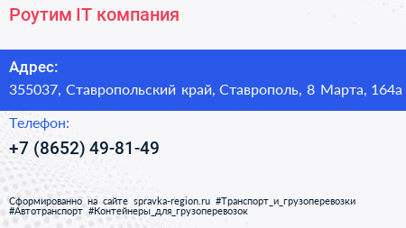 Роутим IT компания - визитка