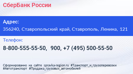 СберБанк России - визитка