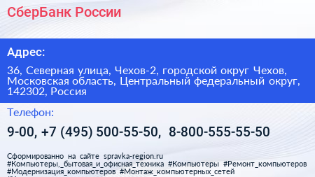 СберБанк России - визитка