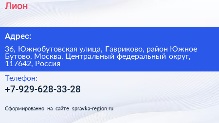 Лион - визитка