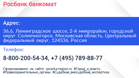 Росбанк банкомат - визитка