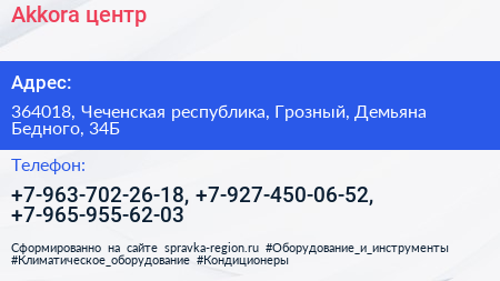 Akkora центр - визитка