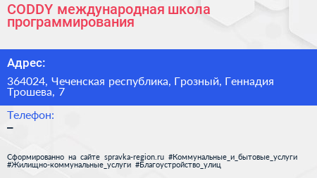 CODDY международная школа программирования - визитка
