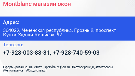 Montblanc магазин окон - визитка