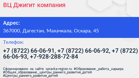 ВЦ Джигит компания - визитка