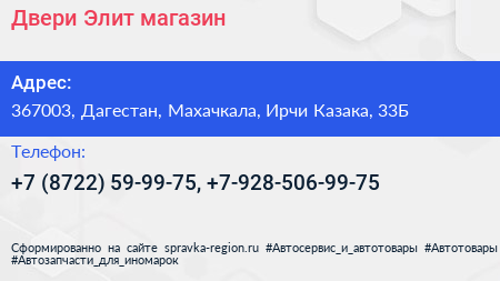 Двери Элит магазин - визитка