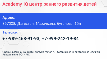 Academy IQ центр раннего развития детей - визитка