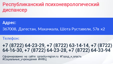 Республиканский психоневрологический диспансер - визитка