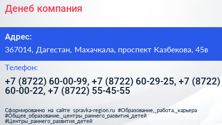 Денеб компания - визитка