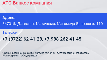 АТС Банкос компания - визитка