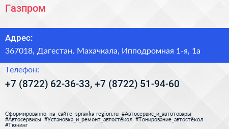 Газпром - визитка