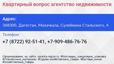 Квартирный вопрос агентство недвижимости - визитка