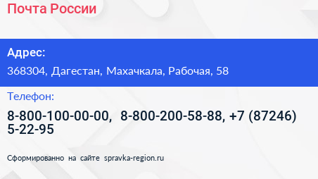 Почта России - визитка