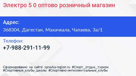 Электро 5 0 оптово розничный магазин - визитка