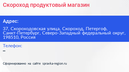 Скороход продуктовый магазин - визитка