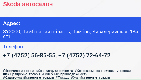 Skoda автосалон - визитка