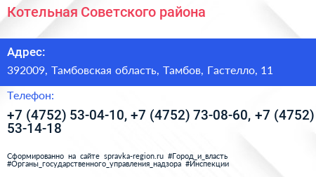 Котельная Советского района - визитка