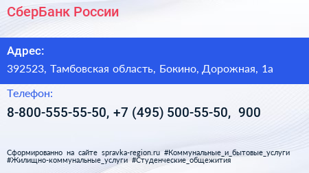 СберБанк России - визитка