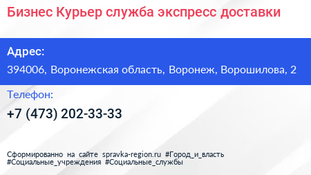 Бизнес Курьер служба экспресс доставки - визитка