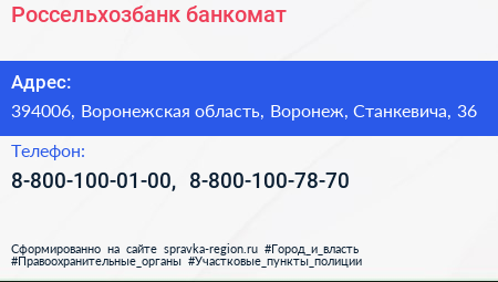 Нажмите, чтобы скачать визитку Россельхозбанк банкомат - визитка