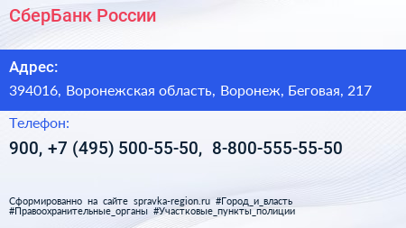 Нажмите, чтобы скачать визитку СберБанк России - визитка