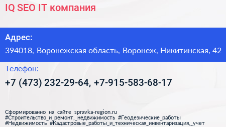 IQ SEO IT компания - визитка