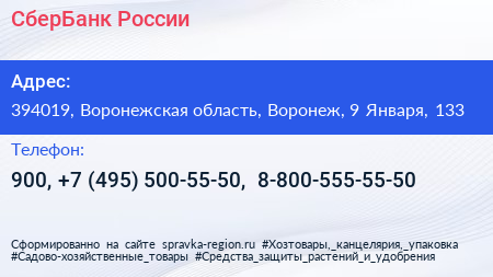 СберБанк России - визитка