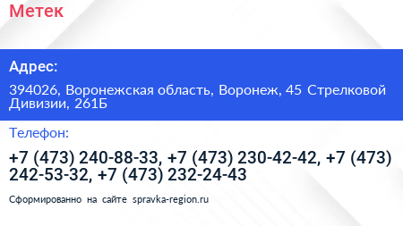 Метек - визитка