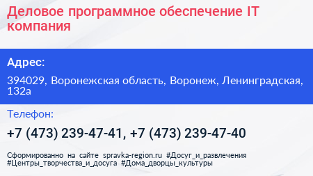 Деловое программное обеспечение IT компания - визитка