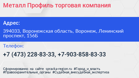 Металл Профиль торговая компания - визитка