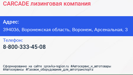 Нажмите, чтобы скачать визитку CARCADE лизинговая компания - визитка