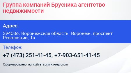 Группа компаний Брусника агентство недвижимости - визитка