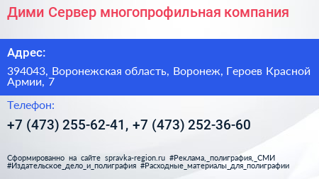 Дими Сервер многопрофильная компания - визитка