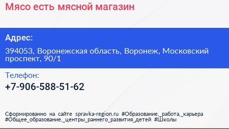 Мясо есть мясной магазин - визитка