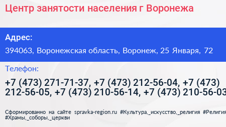 Центр занятости населения г Воронежа - визитка