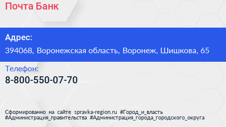Нажмите, чтобы скачать визитку Почта Банк - визитка