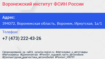 Воронежский институт ФСИН России - визитка
