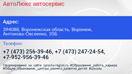 АвтоЛюкс автосервис - визитка