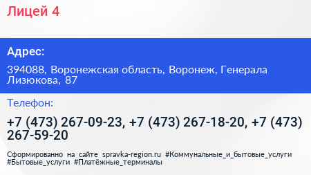Лицей 4 - визитка