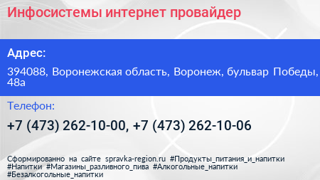 Инфосистемы интернет провайдер - визитка