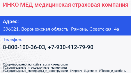 ИНКО МЕД медицинская страховая компания - визитка