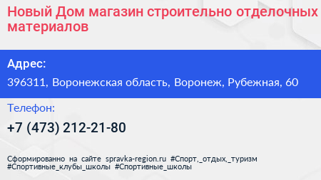 Новый Дом магазин строительно отделочных материалов - визитка
