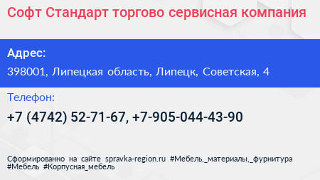 Софт Стандарт торгово сервисная компания - визитка